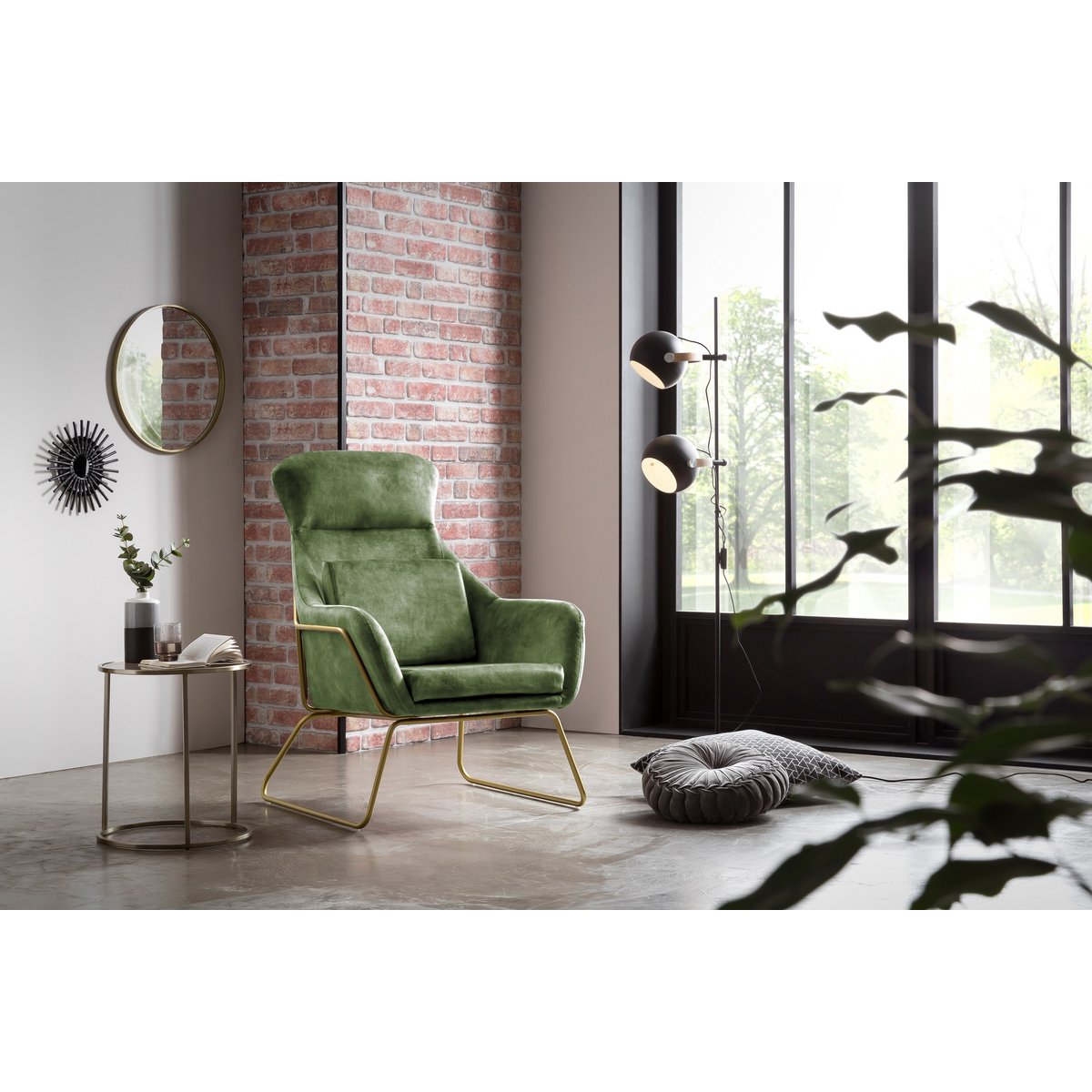 Fluweel velours relax fauteuil groen