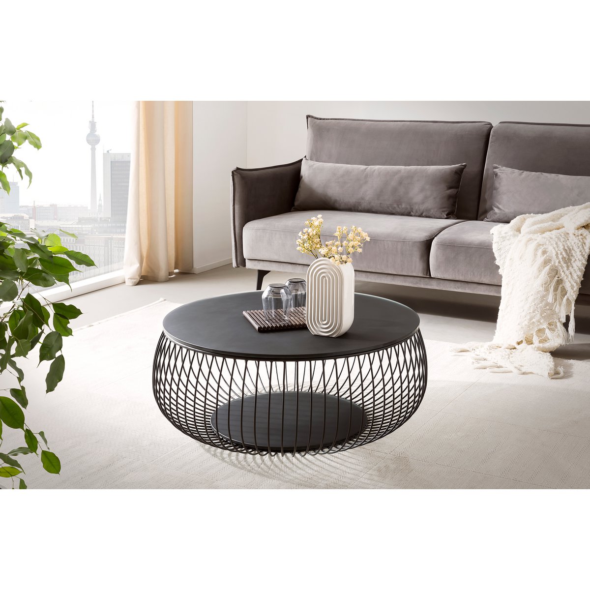 Salontafel Ø 86 cm zwart