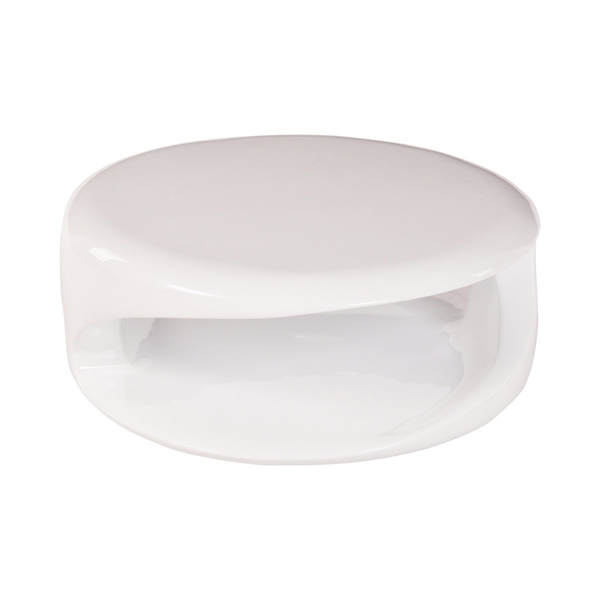 Salontafel 80x80x33 cm wit glasvezel