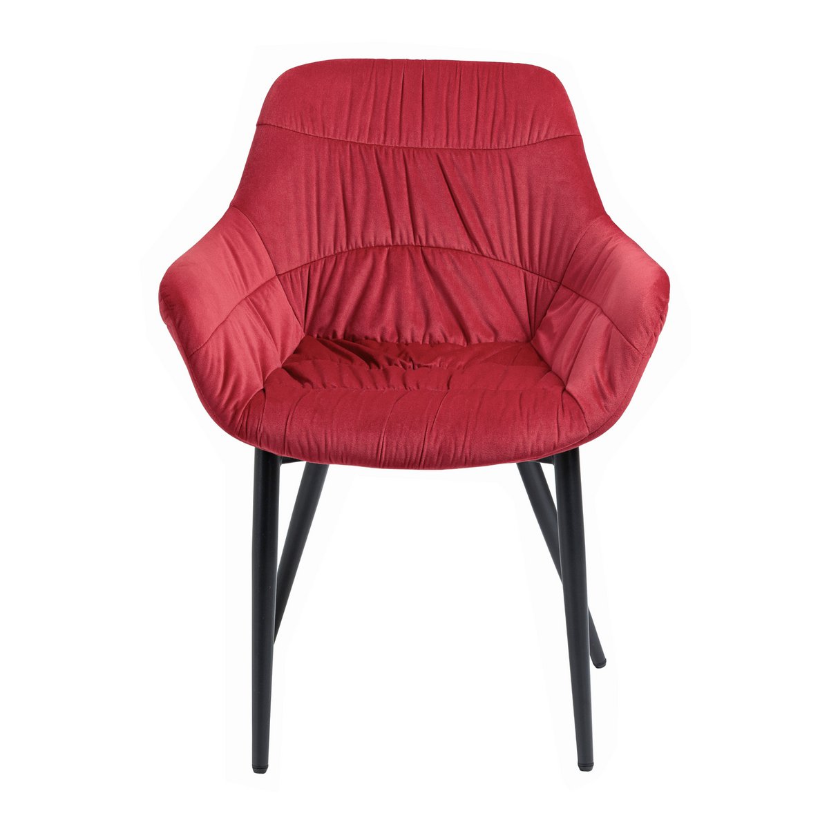 Fauteuil met honingraatstiksel in rood fluweel