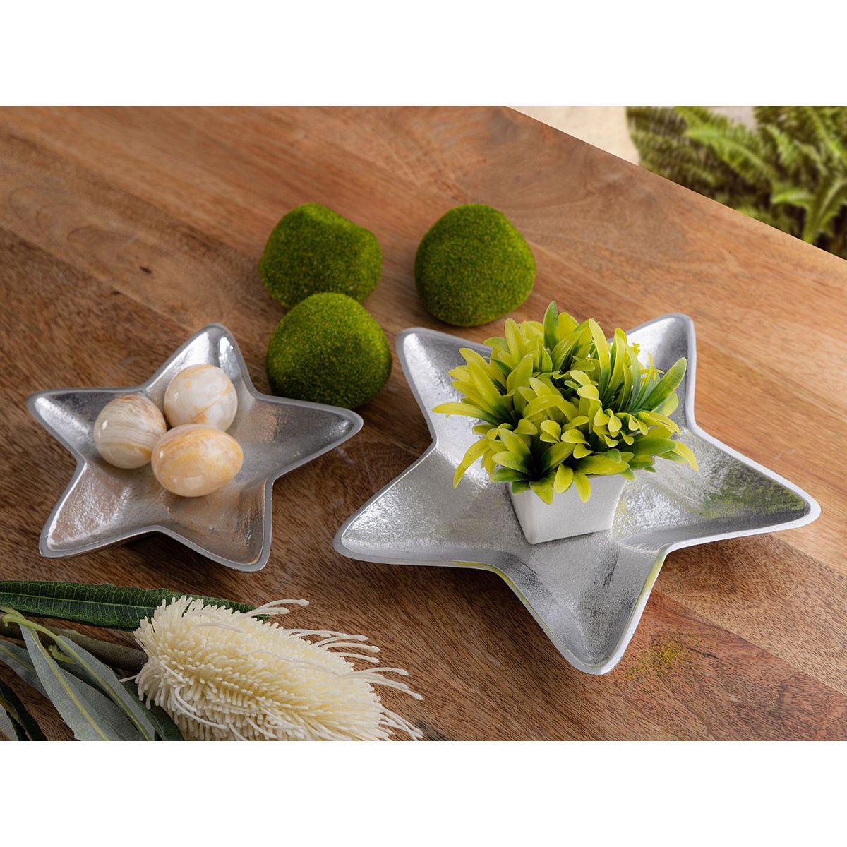 Deco Shell Star 12x 2er Set Master Box Starlight Gold of Silver Christmas Decoration aluminium