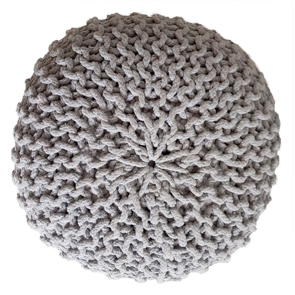 Brei -ontlasting pouf Ø 45 H 30 cm cm stoel pouf breien vloer kussen