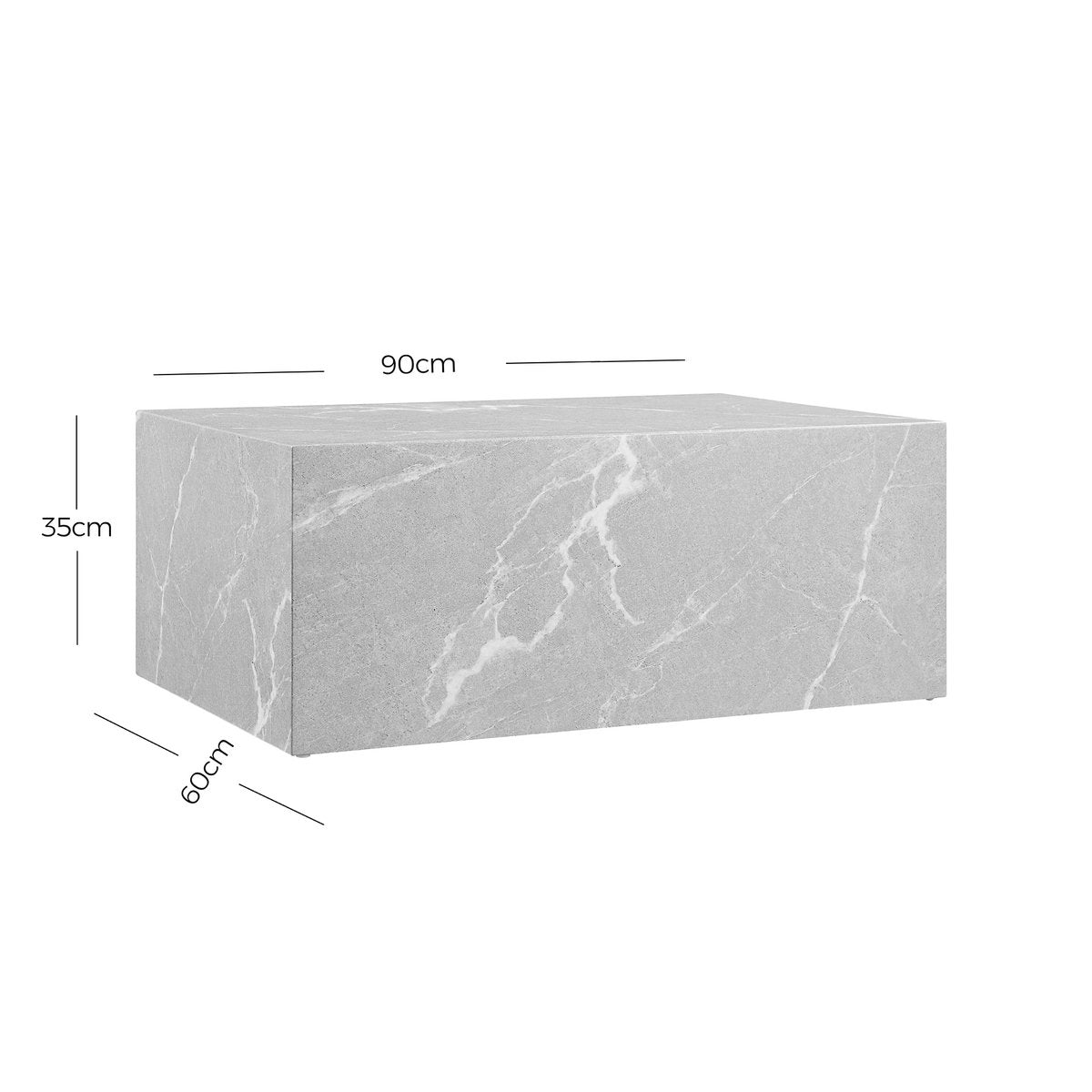 Salontafel grijs 90x60 cm