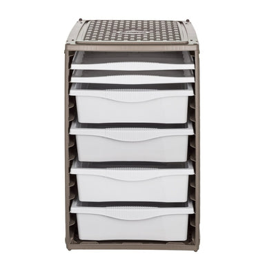 Bama Ri,Ordino Opbergsysteem 34X41X53 Cm Taupe/Wit