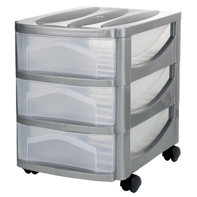 Bama Big Hobby Ladesysteem Met 3 Laden 30X30X40 Cm Zilver/Wit