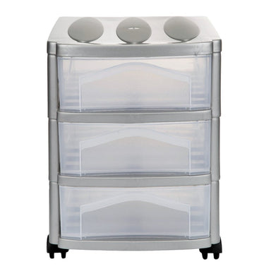 Bama Big Hobby Ladesysteem Met 3 Laden 30X30X40 Cm Zilver/Wit