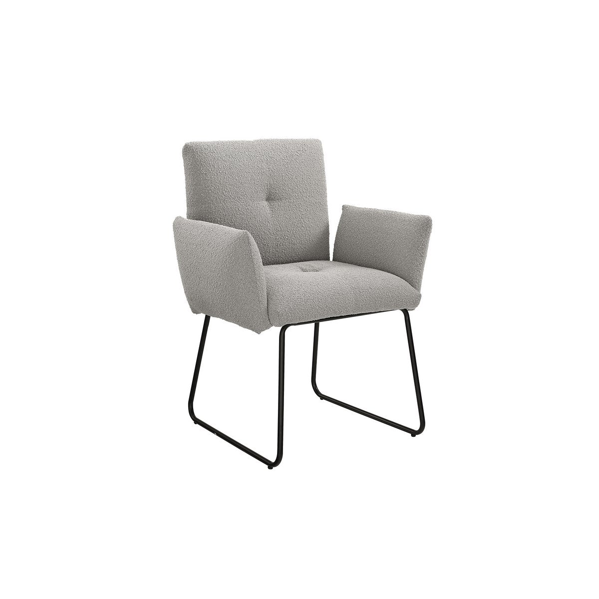 Fauteuil Bouclé stof lichtgrijs