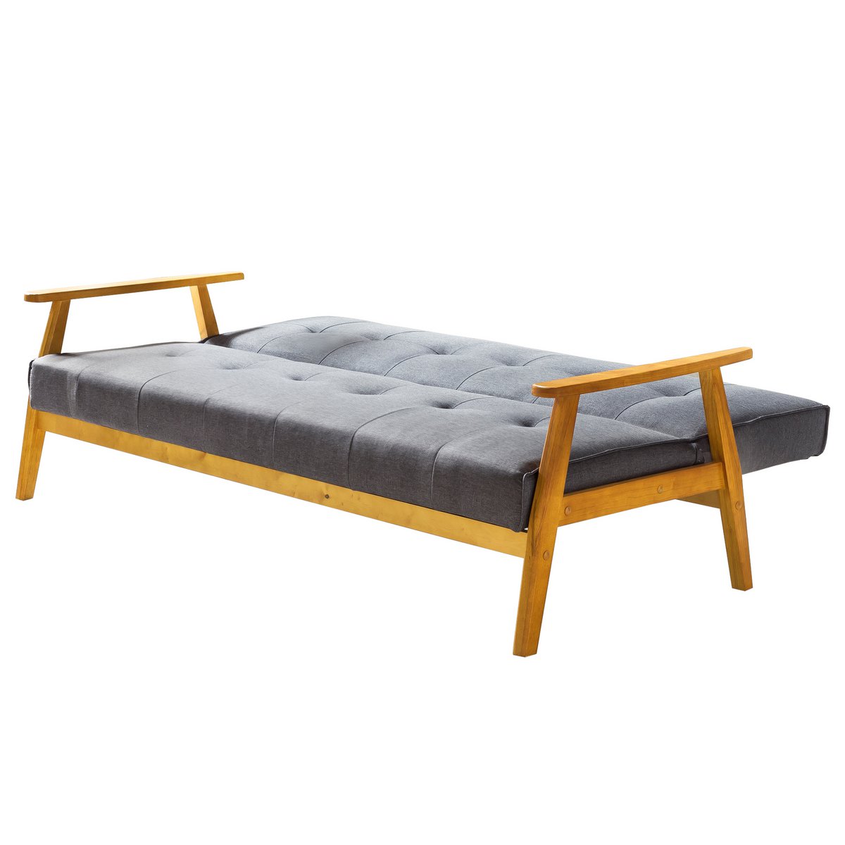 Slaapbank 190x85x81 cm donkergrijs geweven stof