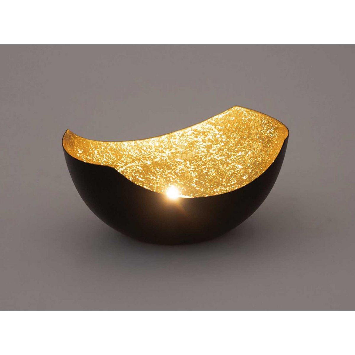 Tealight-houder 48-delige set 2´x 24 VE kandelaar Love Shell-vorm Black mat vergulde binnenin