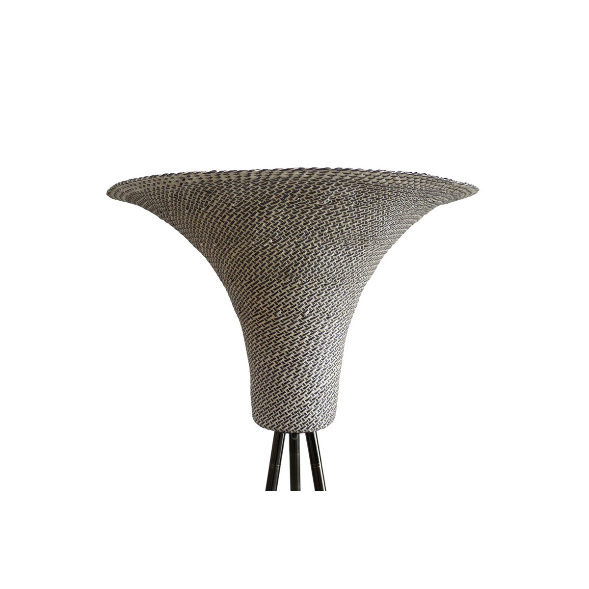 Staande lamp met gevlochten kap naturel/zwart 152 cm