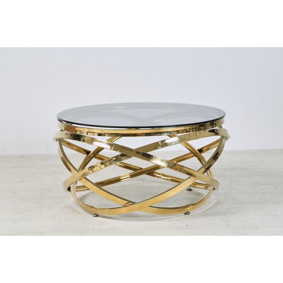 Salontafel goud/grijs Ø 80 cm
