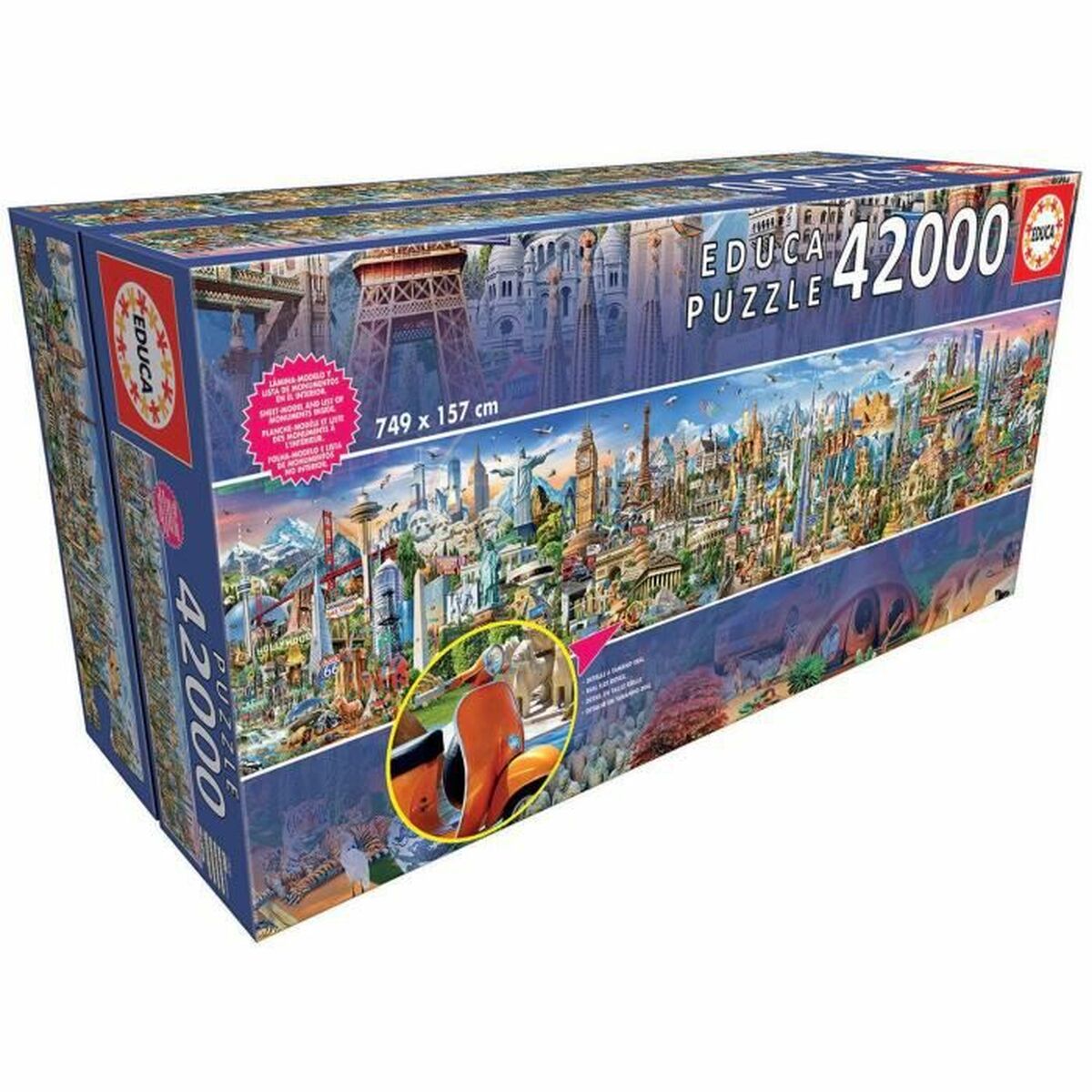 Puzzel Educa 17570 Around the World 42000 Onderdelen 749 x 157 cm