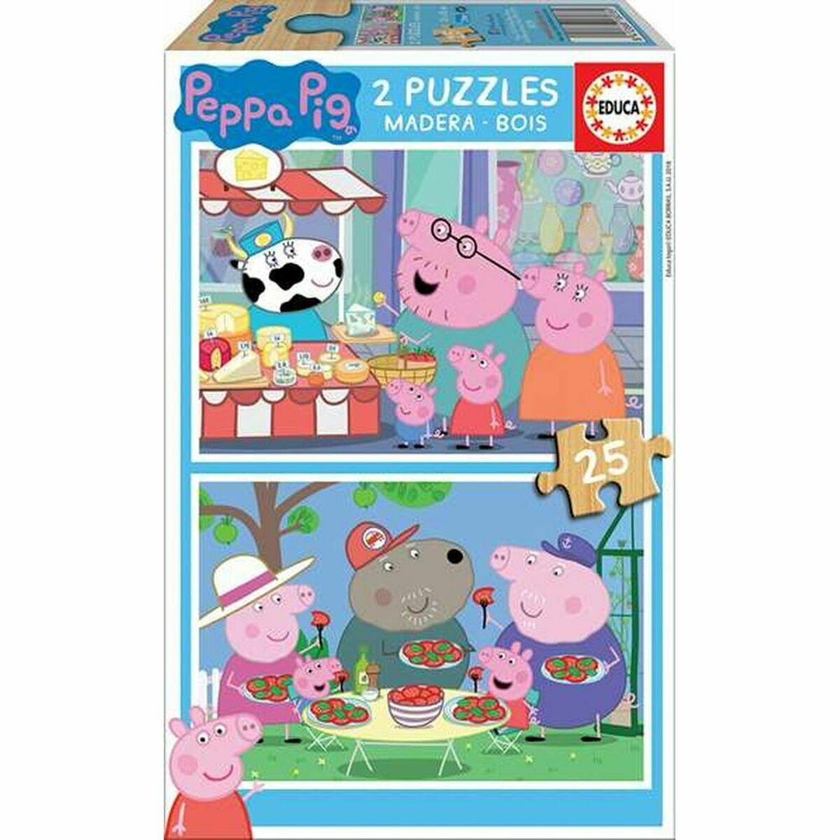 Set van 2 Puzzels   Peppa Pig Cosy corner         25 Onderdelen 26 x 18 cm