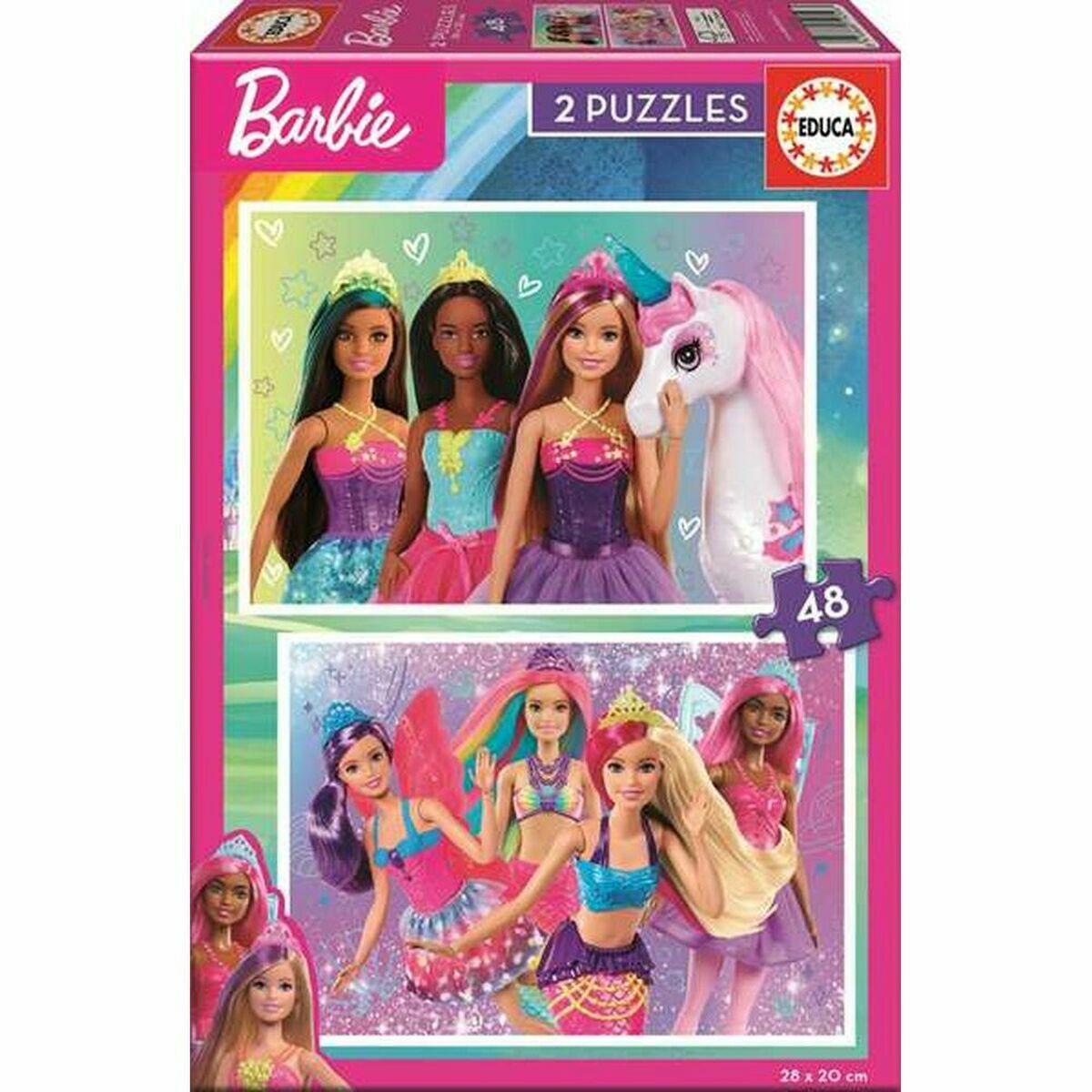 Set van 2 Puzzels   Barbie Girl         48 Onderdelen 28 x 20 cm