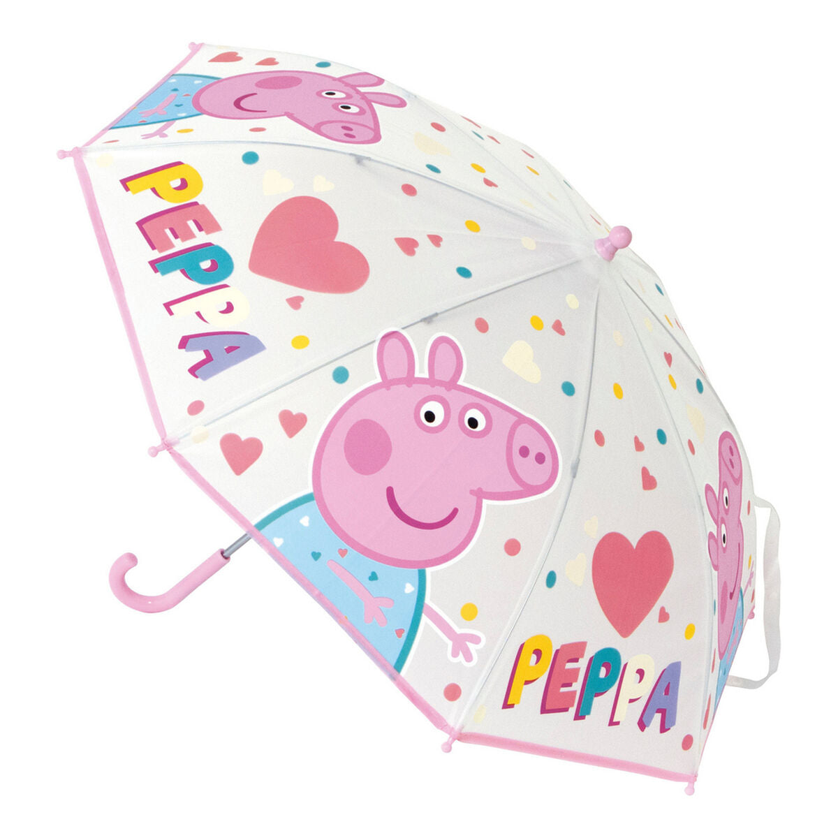 Paraplu Peppa Pig Having fun Licht Roze (Ø 80 cm)
