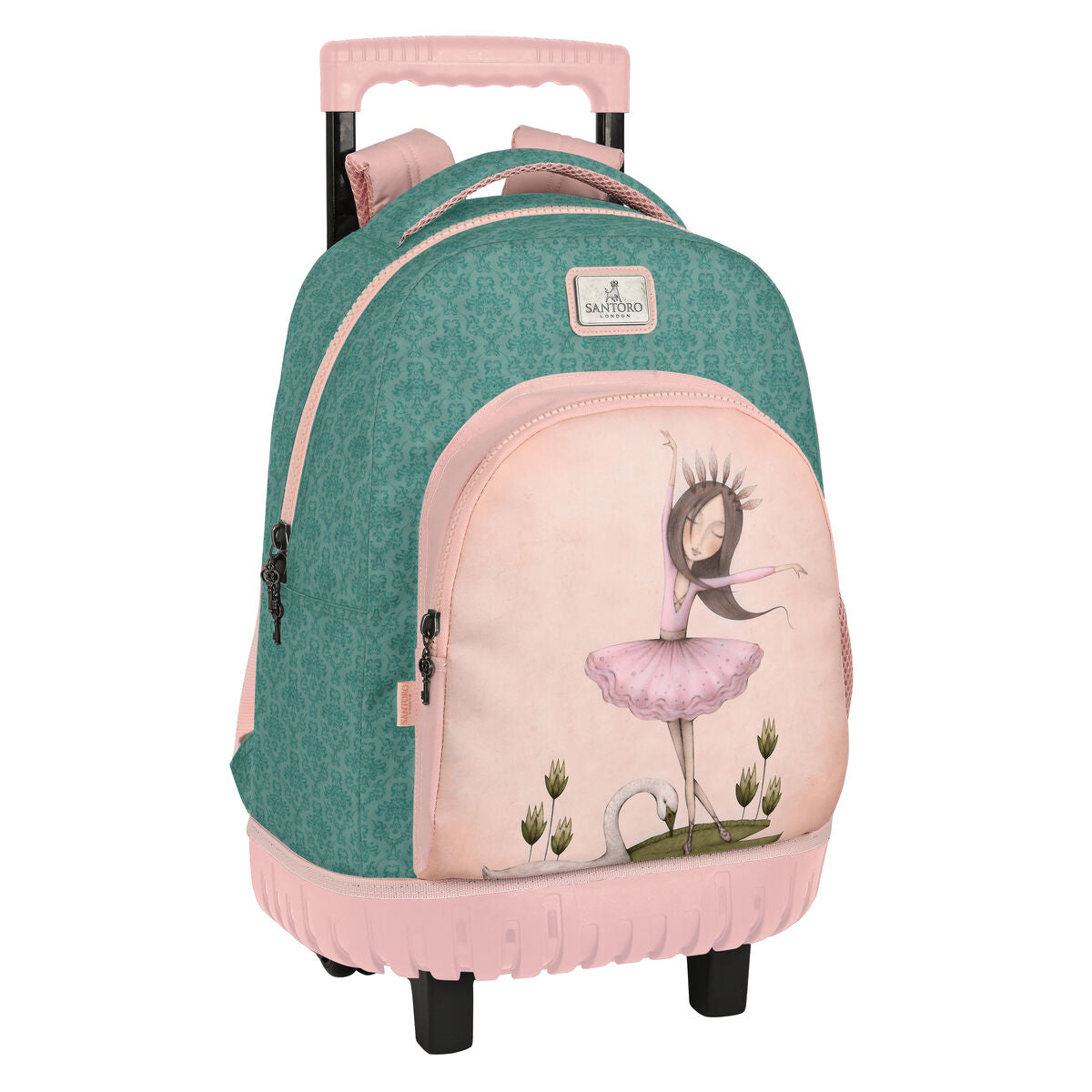 Schoolrugzak met Wielen Santoro Swan lake Grijs Roze 32 x 45 x 21 cm