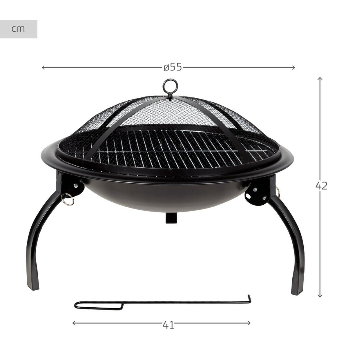 Barbecue Aktive Cirkelvormig Buitenkant Tuin 55 x 42 x 55 cm