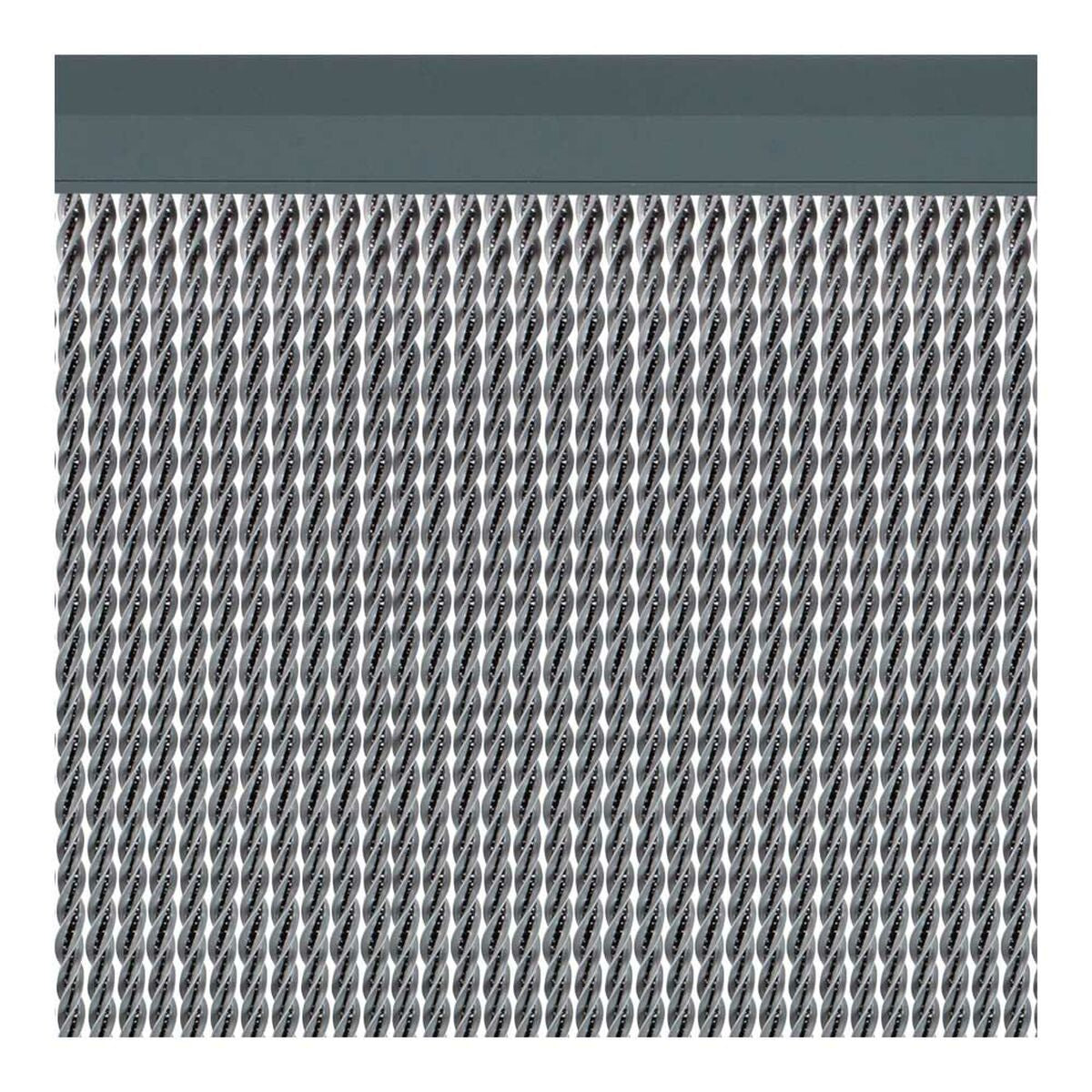 Gordijn Acudam Manacor Deuren Zilverkleurig Buitenkant PVC Aluminium 90 x 210 cm