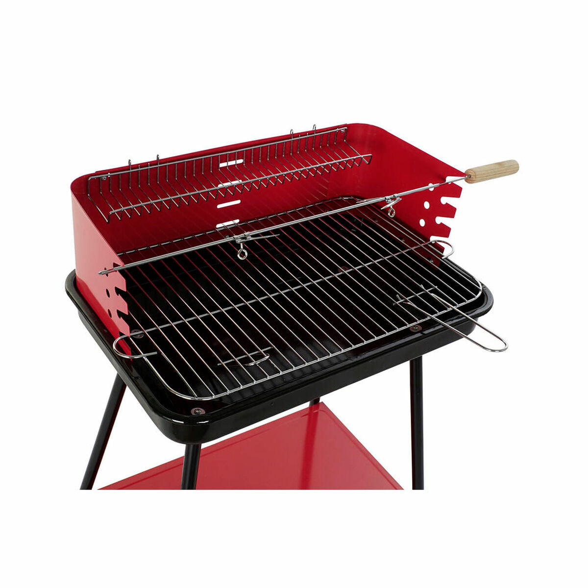 Houtskoolbarbecue met Poten DKD Home Decor Rood Zwart Staal 53 x 37 x 80 cm (53 x 37 x 80 cm)