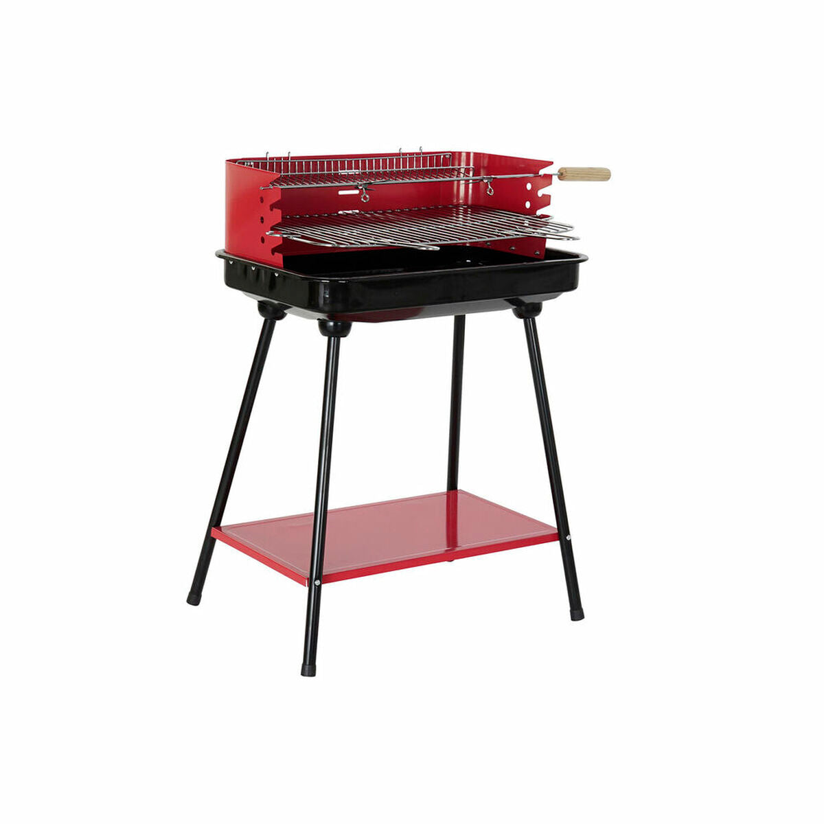 Houtskoolbarbecue met Poten DKD Home Decor Rood Zwart Staal 53 x 37 x 80 cm (53 x 37 x 80 cm)