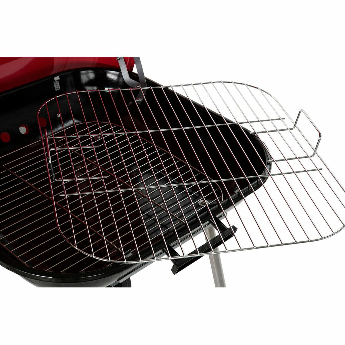 Houtskoolbarbecue met Deksel en Wielen DKD Home Decor Rood Zwart Metaal Staal 30 x 40 cm 60 x 57 x 80 cm (60 x 57 x 80 cm)