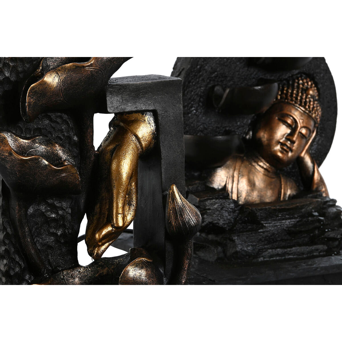 Fontän Home ESPRIT Hars Boeddha Orientaals 21 x 19 x 27 cm (2 Stuks)