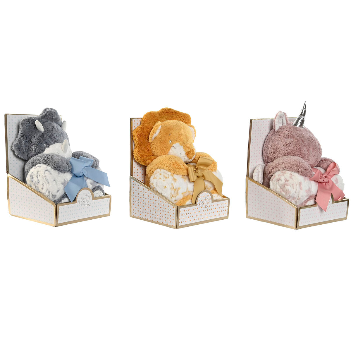 Geschenkset voor baby's Home ESPRIT Geel Blauw Roze Polyester (3 Stuks)