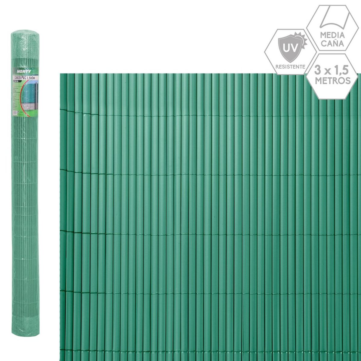 Schutting Groen PVC Plastic 3 x 1,5 cm