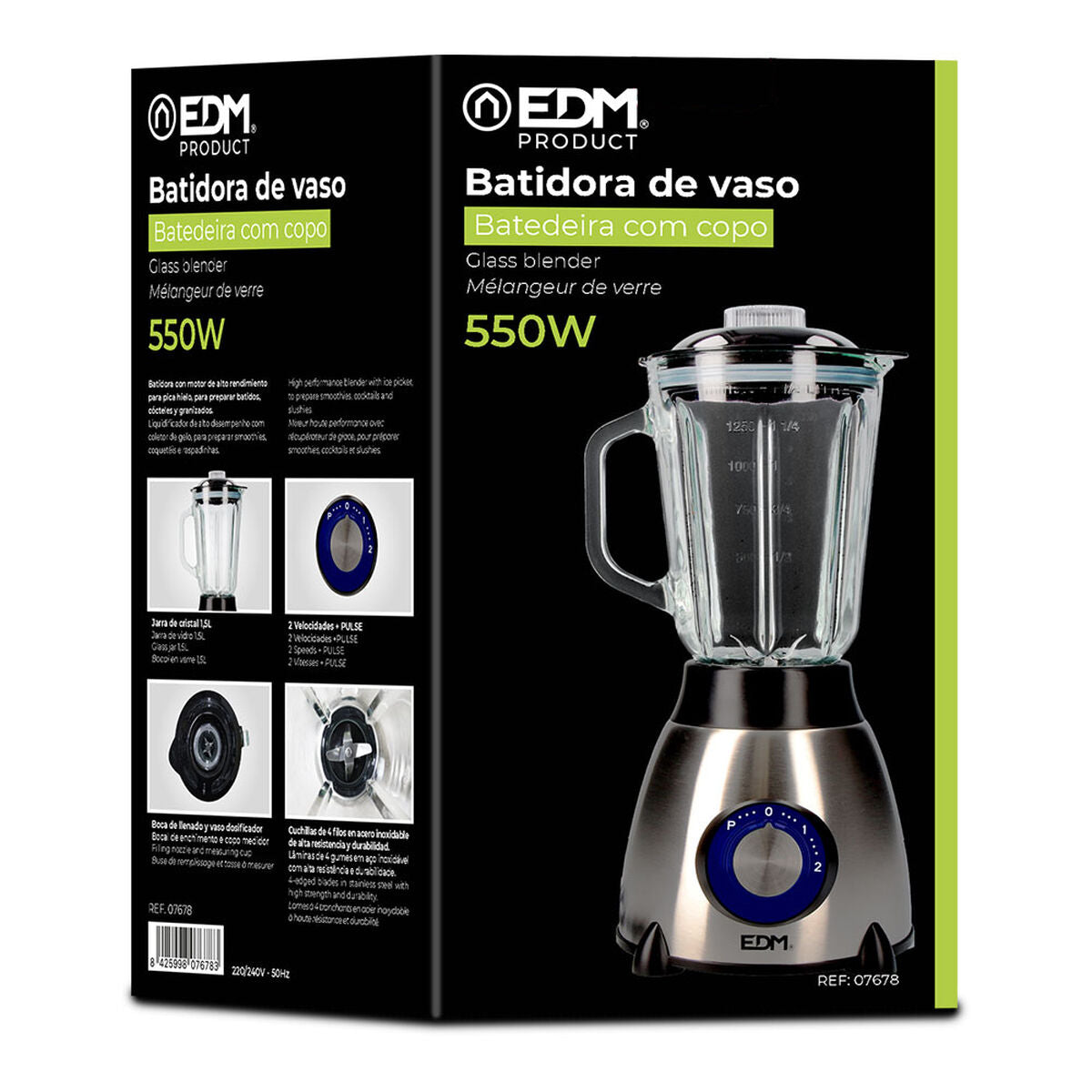 Mixer EDM Zwart 550 W 1,5 L