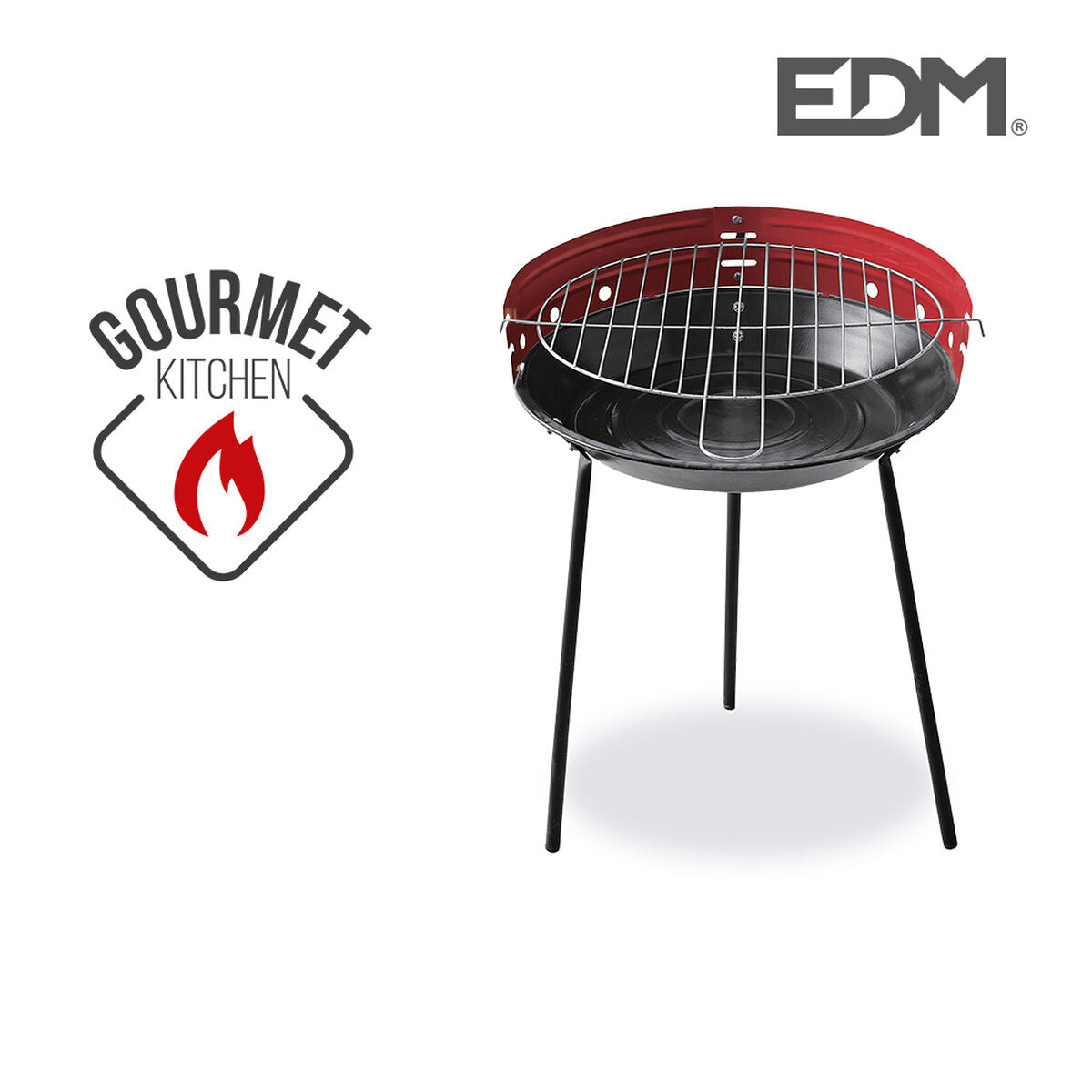 Houtskoolbarbecue met Poten EDM Rood (Ø 33 x 45 cm)