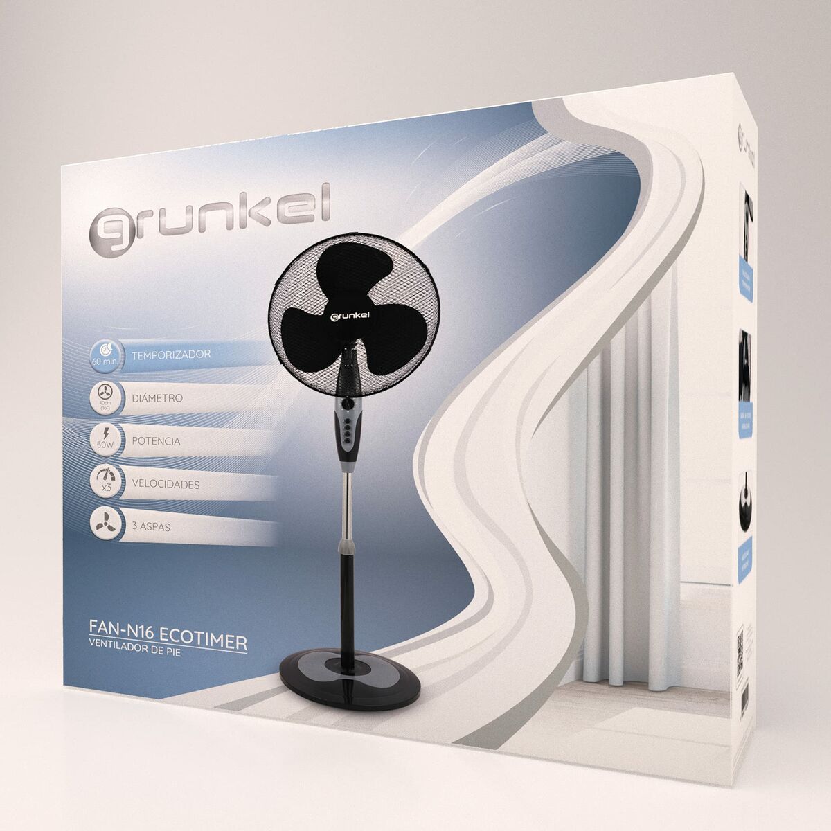 Staande ventilator Grunkel FAN-N16ECOTIMER Zwart