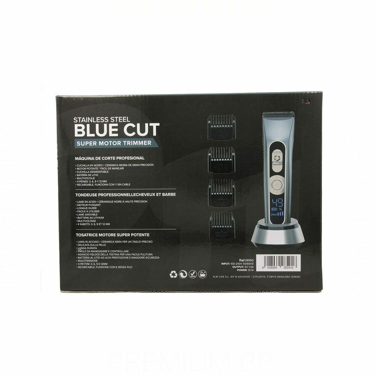 Baard en haar trimmer Albi Pro Blue Cut 10W