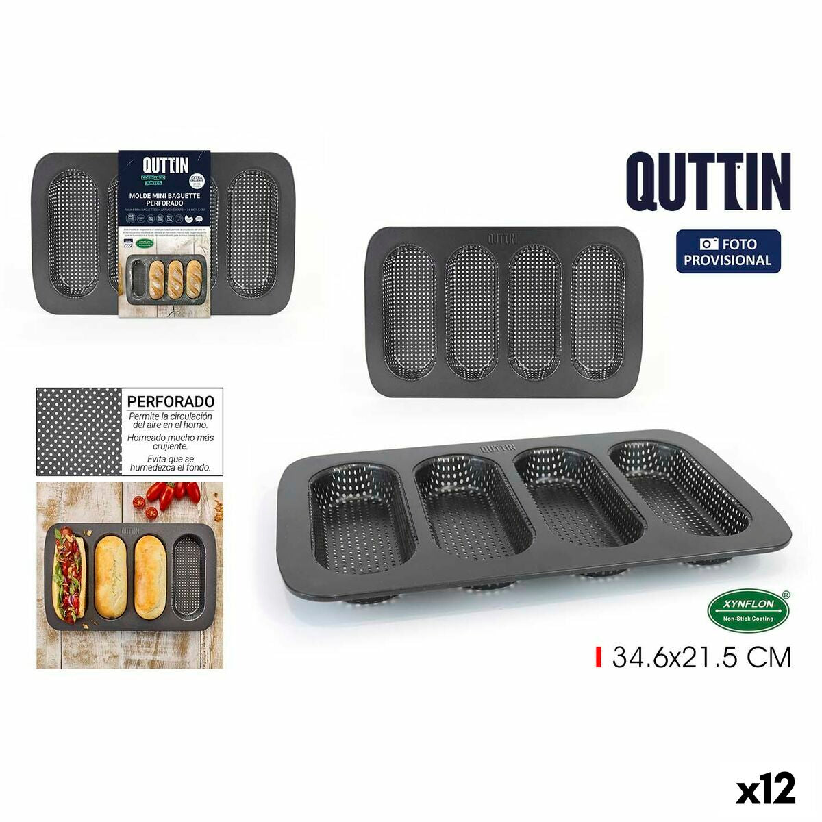 Gevormde mal Quttin Baguette 0,5 mm 34,6 x 21,5 x 3 cm (12 Stuks)