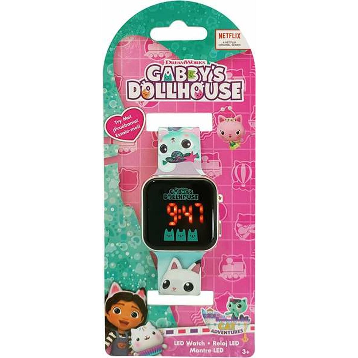 Smartwatch voor Kinderen Gabby's Dollhouse Tijd Kalender 18 x 7,5 x 3 cm