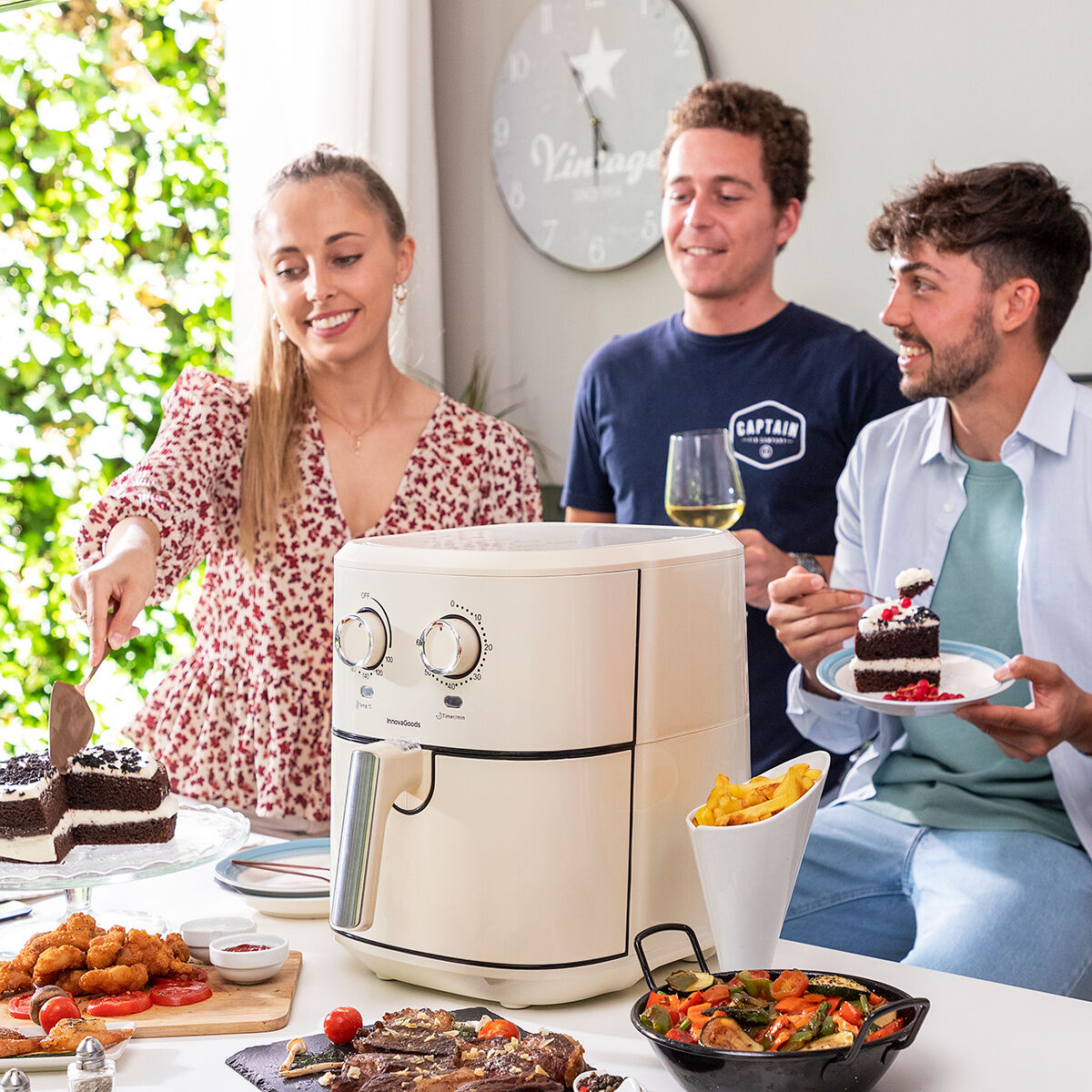 Luchtfriteuse InnovaGoods Vynner Pro 5500 Crème 1700 W 5,5 L Roestvrij staal