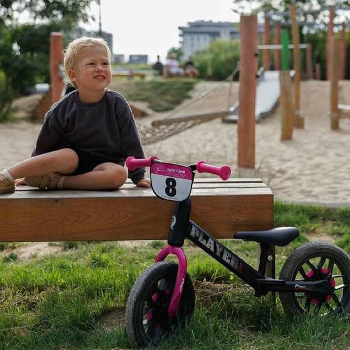 Kinderfiets New Bike Player Lichten Roze 10"