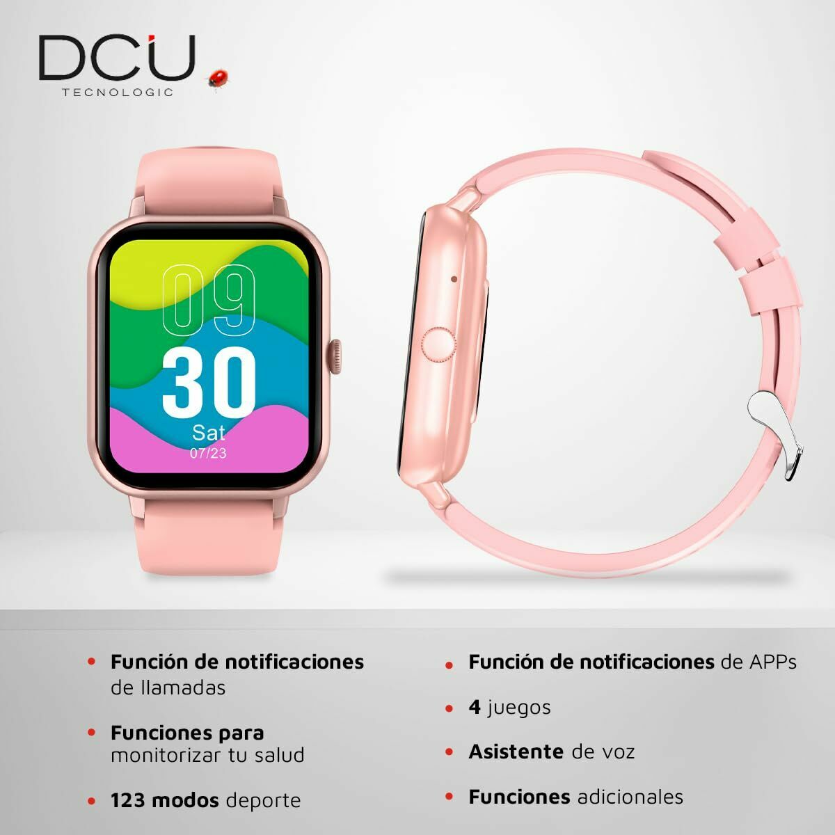 Smartwatch DCU CURVED GLASS PRO Roze