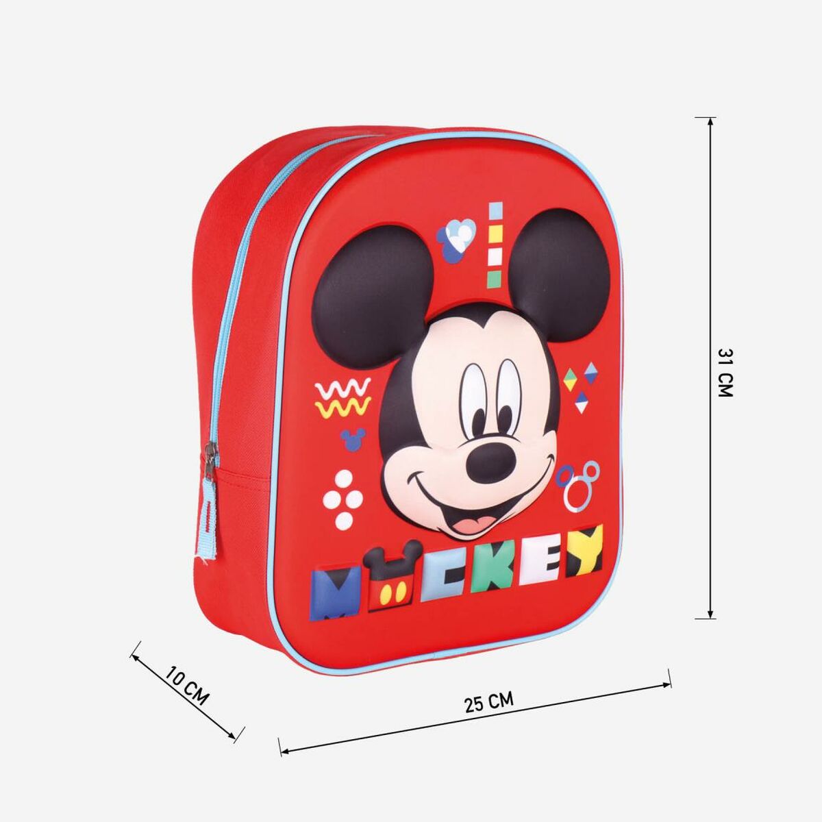 Schoolrugzak Mickey Mouse Rood (25 x 31 x 10 cm)