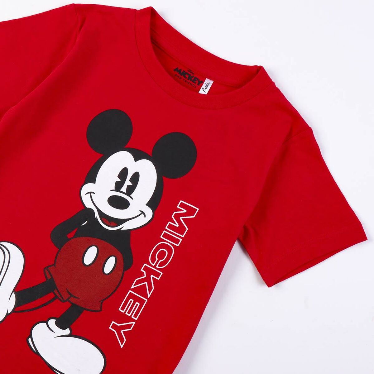 T-Shirt met Korte Mouwen voor kinderen Mickey Mouse Rood