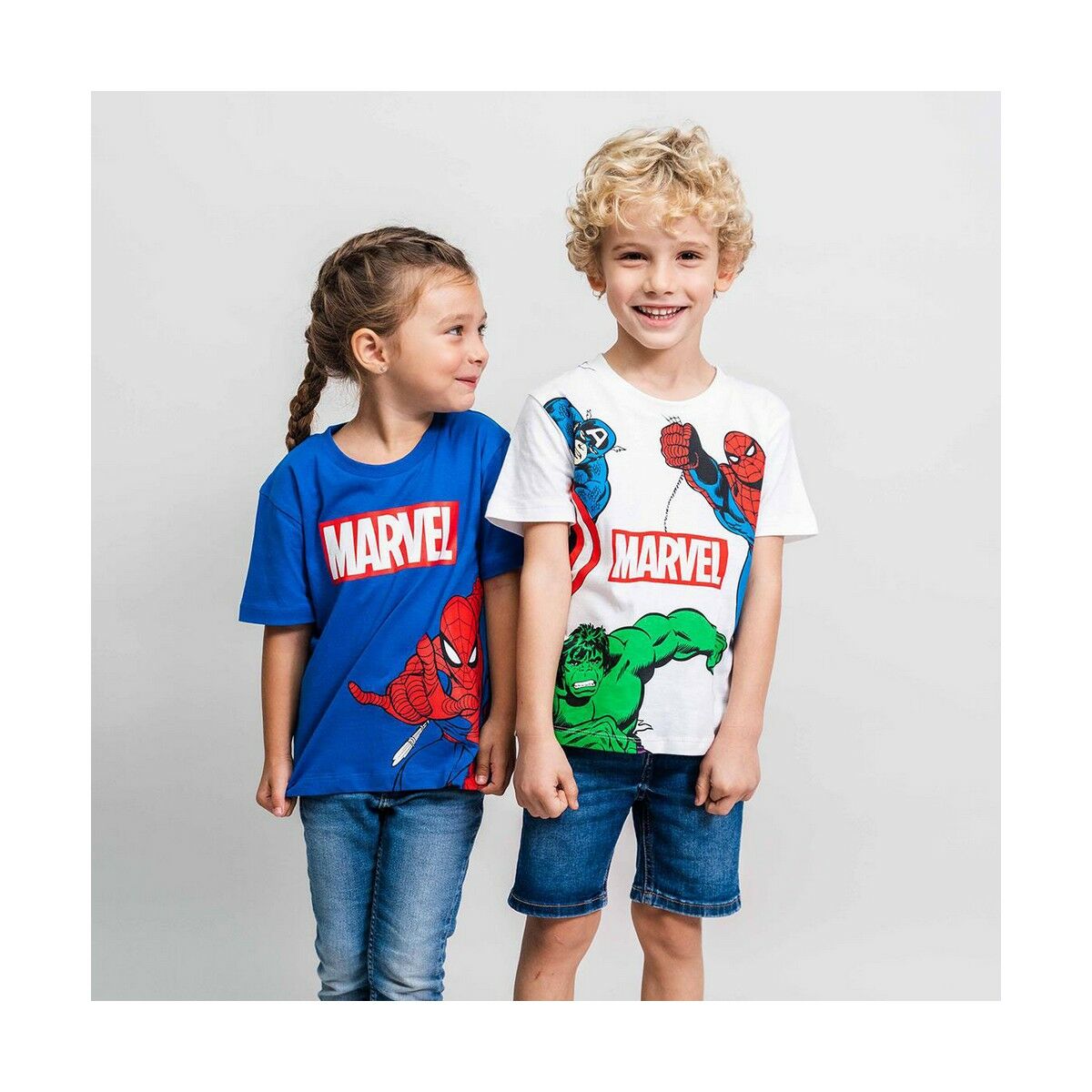 T-Shirt met Korte Mouwen voor kinderen Spider-Man Blauw Kinderen