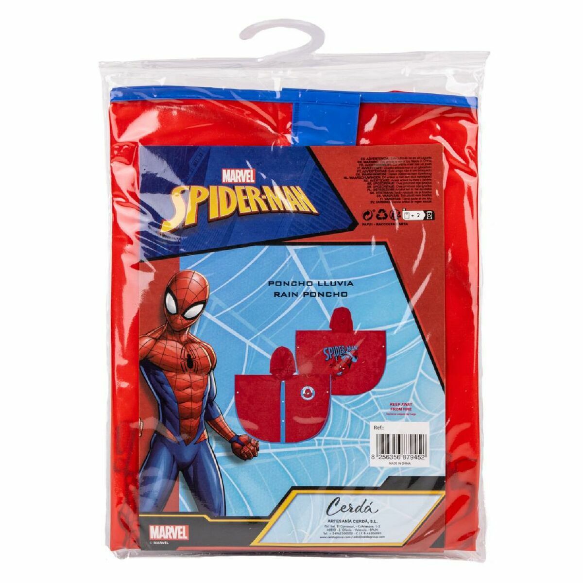 Waterponcho met Kap Spider-Man Rood
