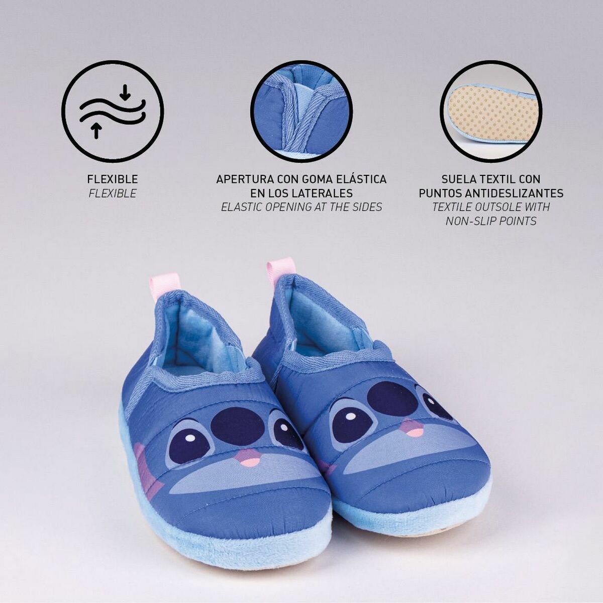 Slippers Voor in Huis Stitch Blauw
