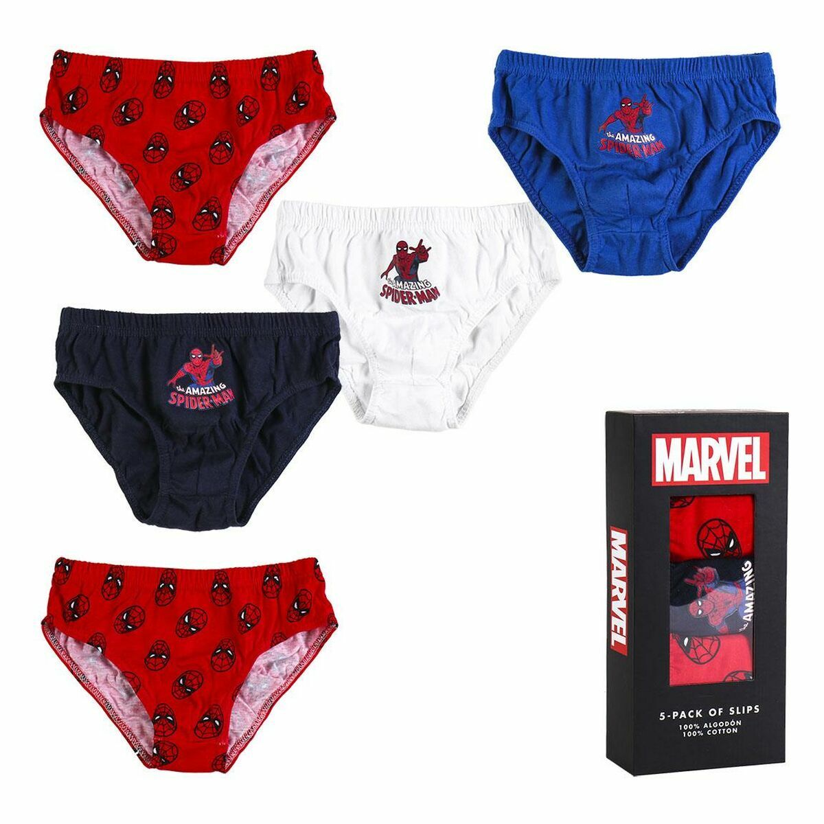Pakket met onderbroeken Spider-Man 5 Stuks Multicolour
