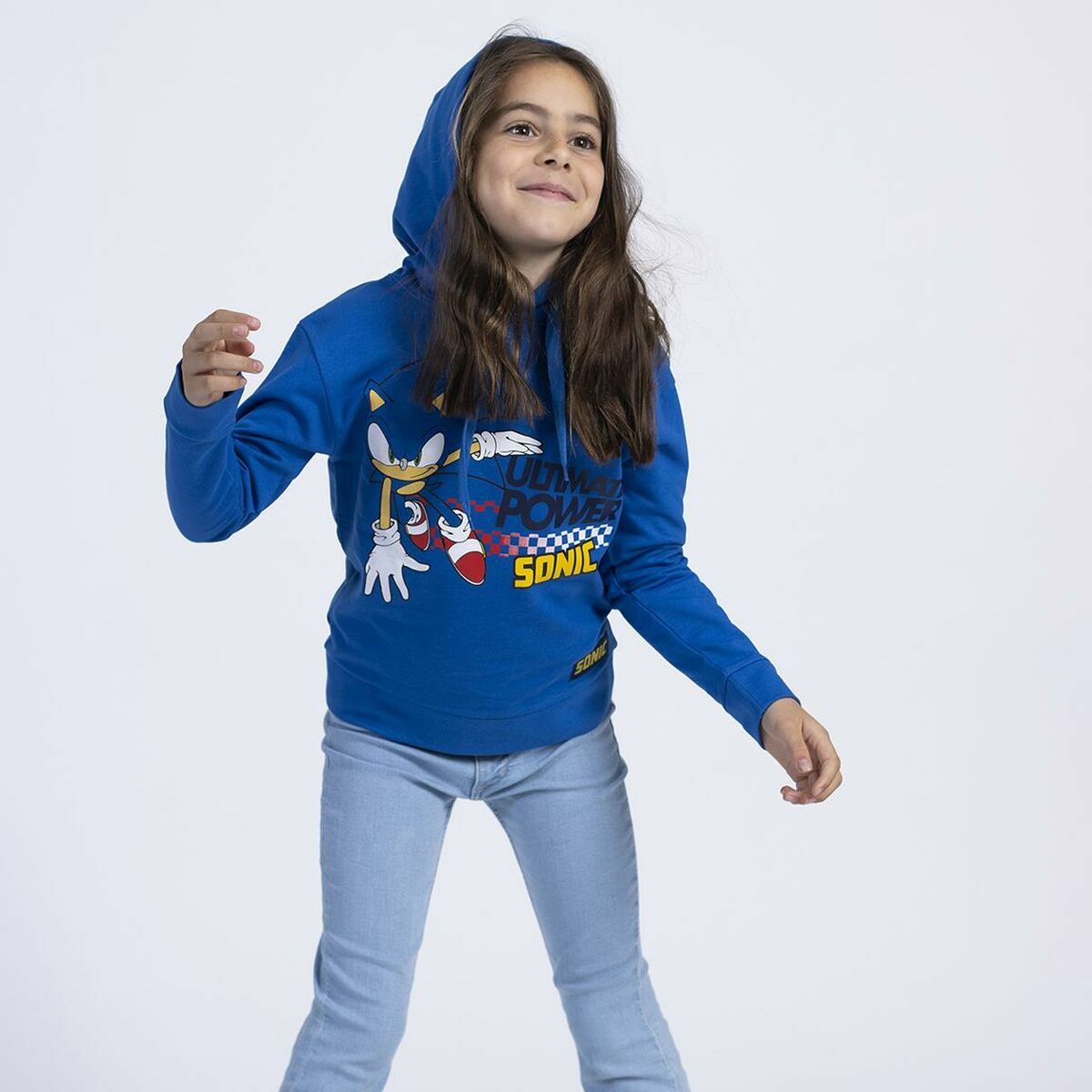 Sweatshirt met Capuchon voor Meisjes Sonic Blauw
