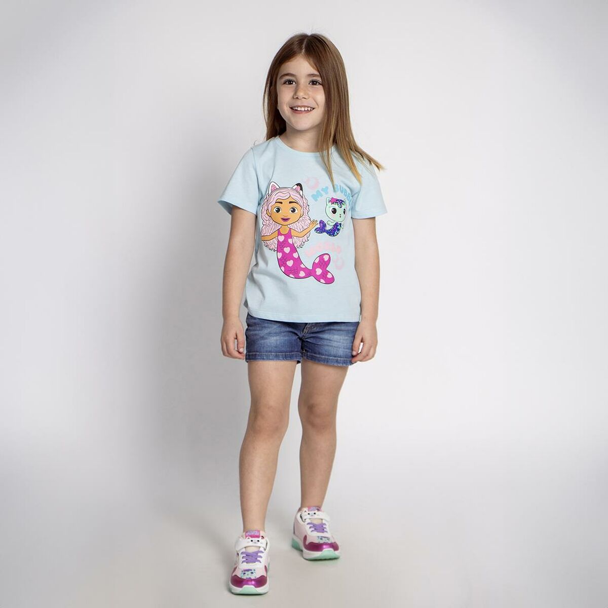 T-Shirt met Korte Mouwen voor kinderen Gabby's Dollhouse Turkoois