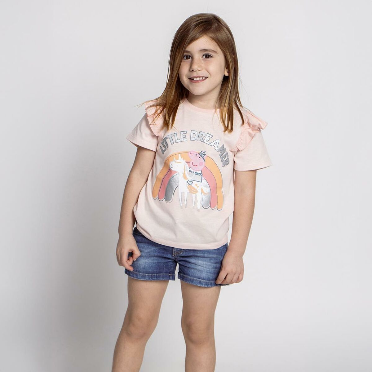 T-Shirt met Korte Mouwen voor kinderen Peppa Pig Licht Roze