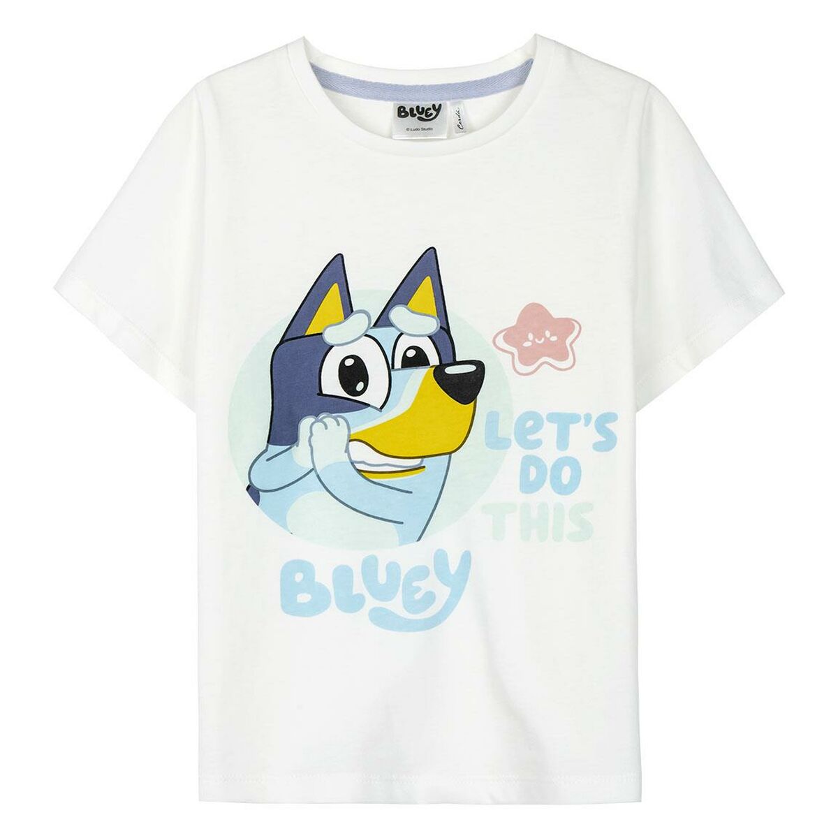 T-Shirt met Korte Mouwen voor kinderen Bluey Wit
