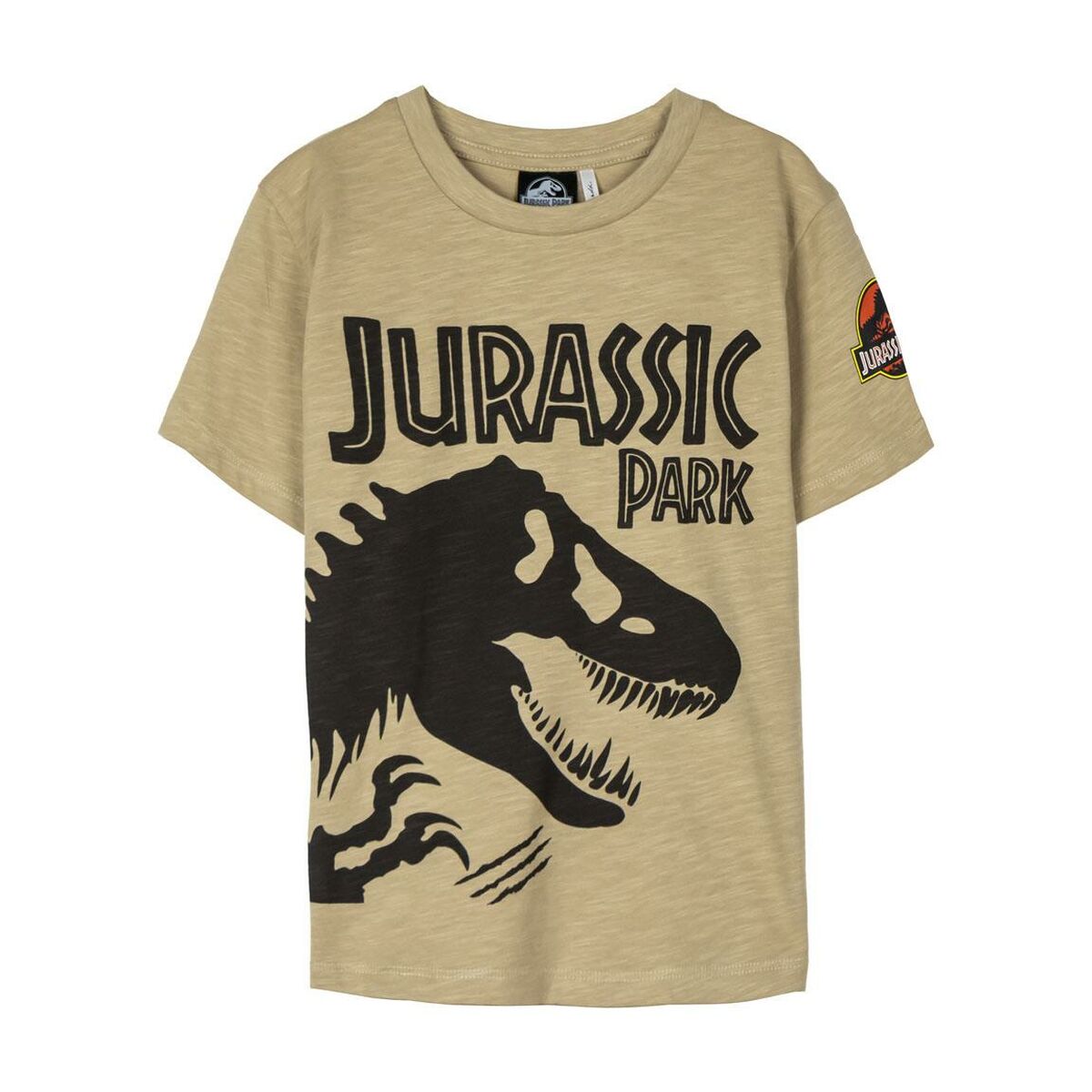 T-Shirt met Korte Mouwen voor kinderen Jurassic Park Bruin