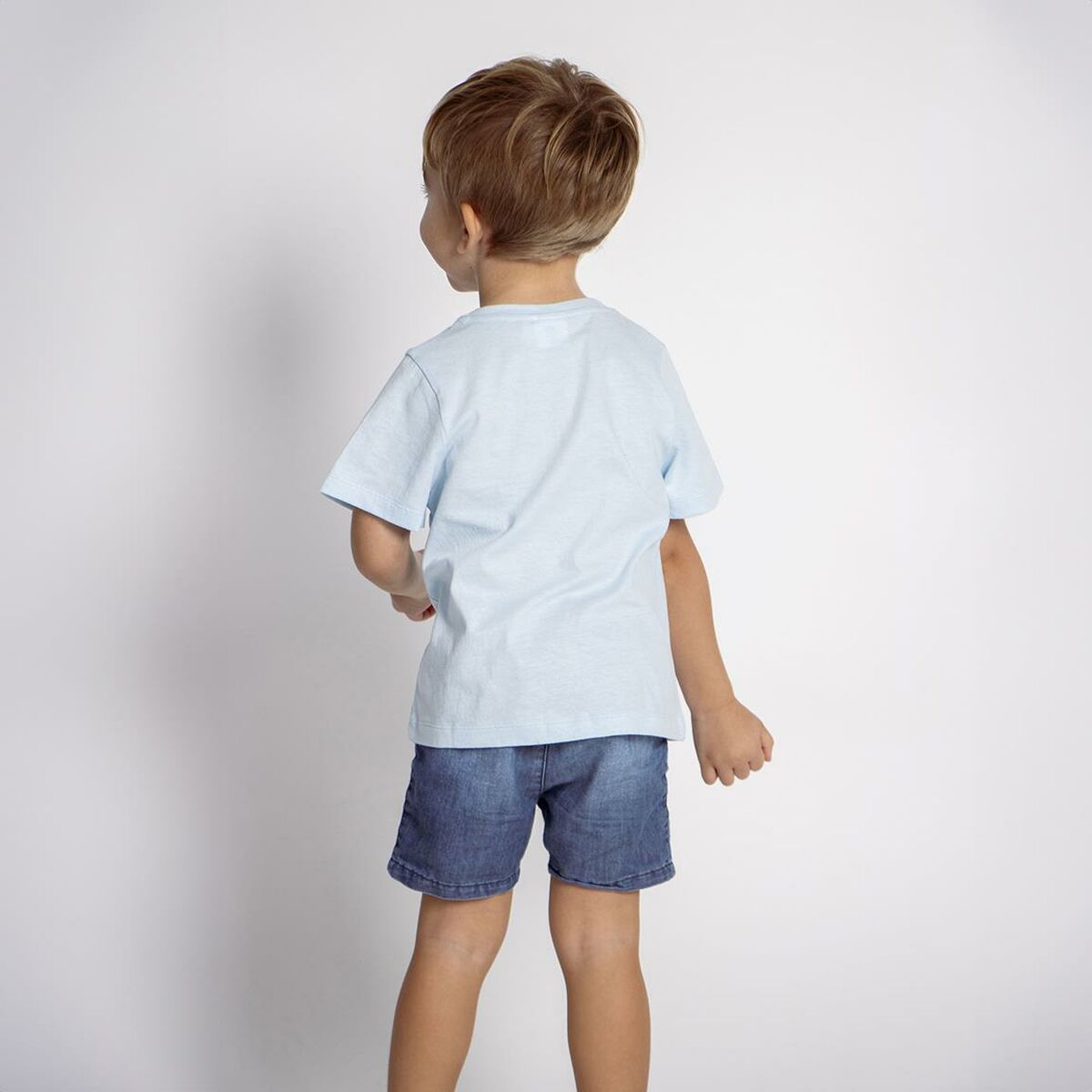 T-Shirt met Korte Mouwen voor kinderen Stitch Licht Blauw