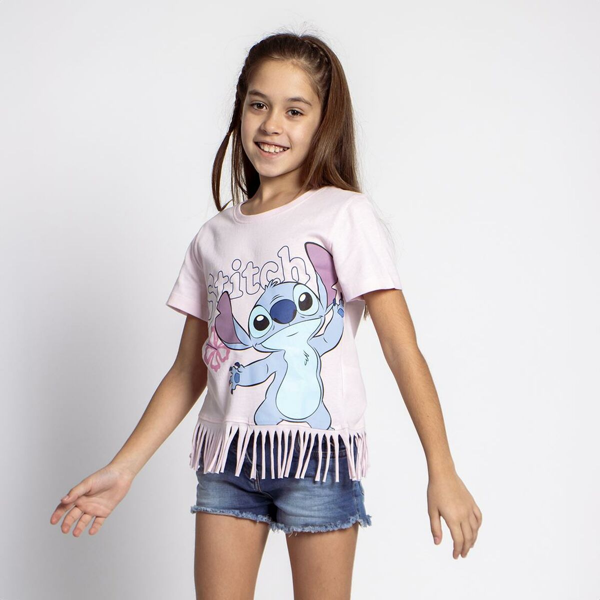 T-Shirt met Korte Mouwen voor kinderen Stitch Blauw